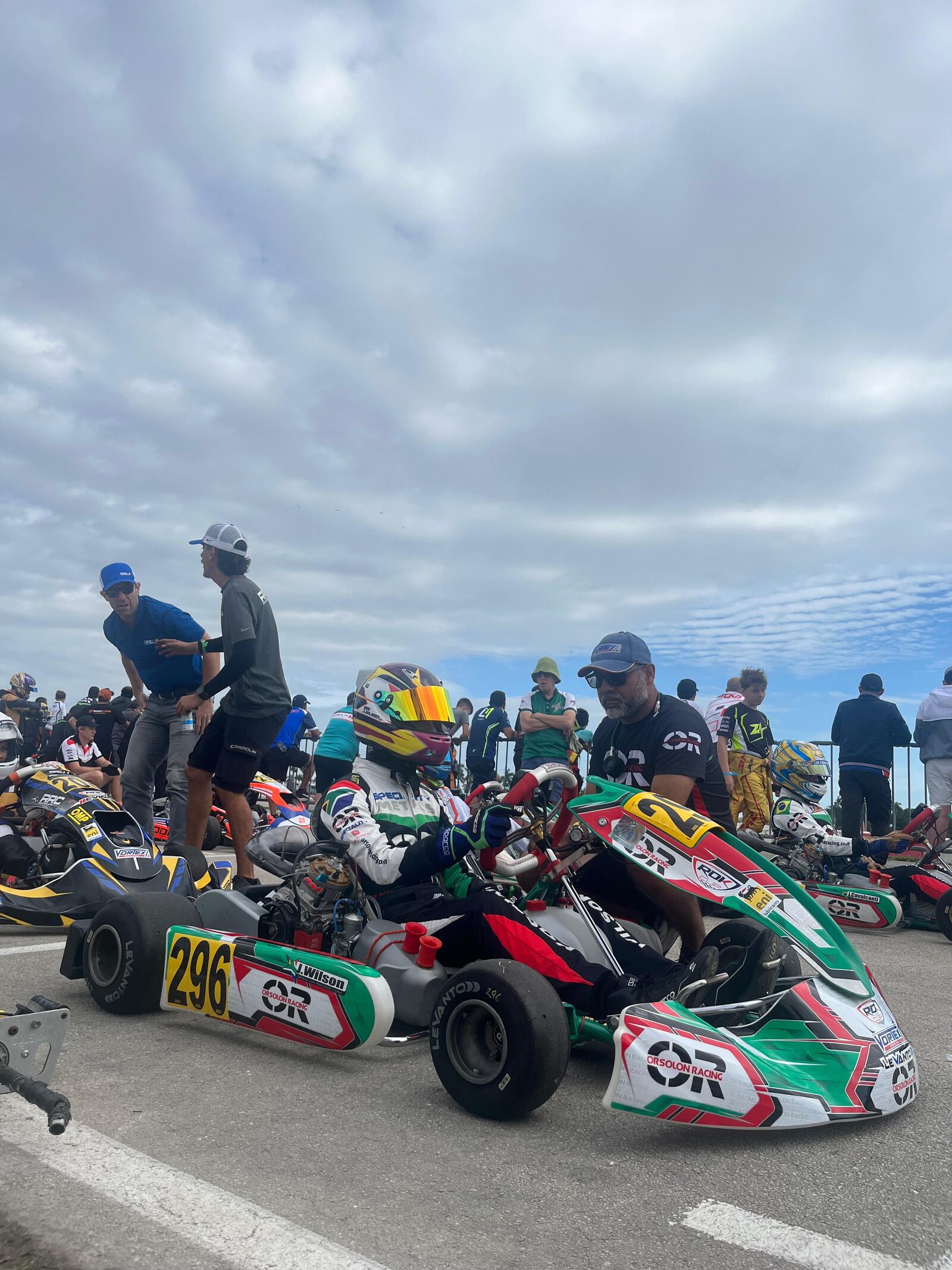 Jonno Wilson on the grid, ROK Junior GP, Miami